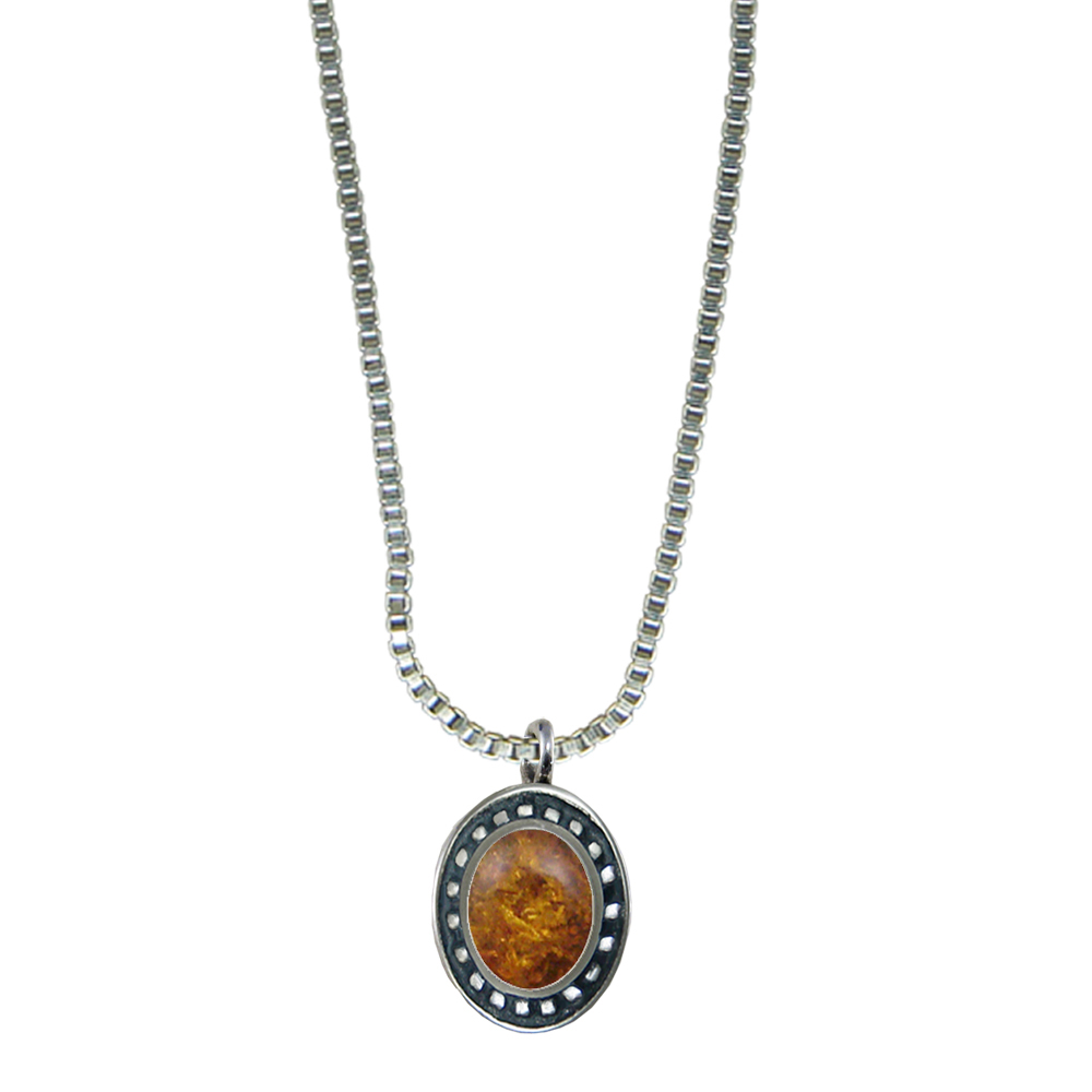 Sterling Silver Little Amber Pendant Necklace